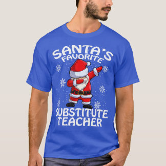 Santas favoriete vervangende leraar kerst t-shirt