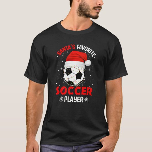 Santas Favoriete voetballer Funny KerstBoy T-shirt (Voorkant)