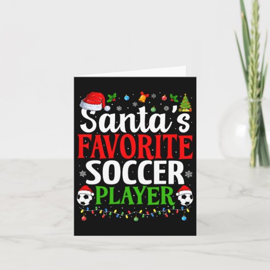 Santa's Favoriete Voetbalspeler Xmas Funny Christm Kaart (Voorkant)