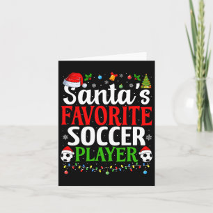 Santa's Favoriete Voetbalspeler Xmas Funny Christm Kaart