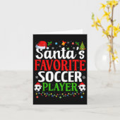 Santa's Favoriete Voetbalspeler Xmas Funny Christm Kaart (Gele Bloem)