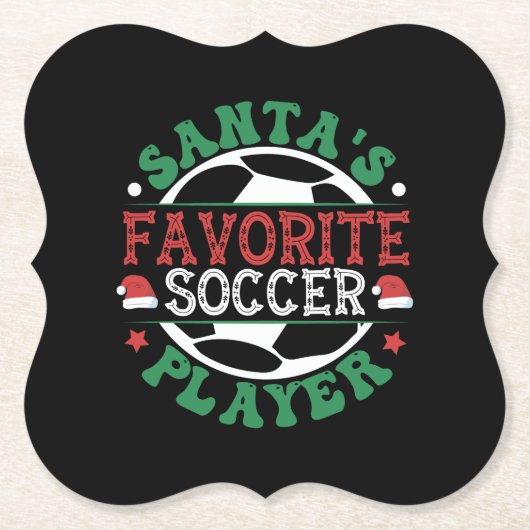 Santa's favoriete voetzoekerspeler kartonnen onderzetters (Voorkant)