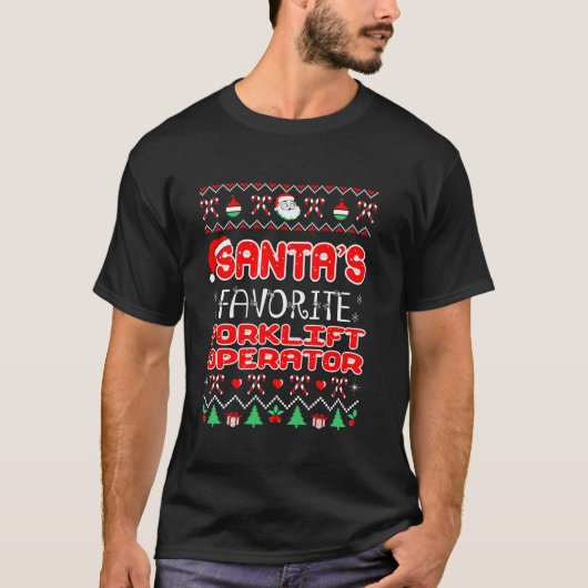Santas Favoriete vorkheftruckoperator Christmas Ug T-shirt (Voorkant)