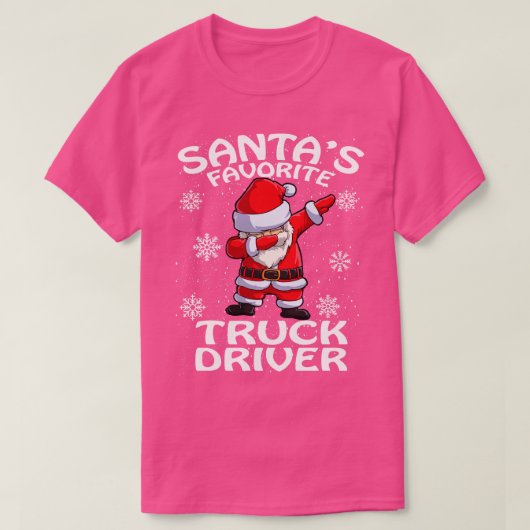 Santas Favoriete Vrachtwagenchauffeur Kerstmis 2 T-shirt (Design voorkant)