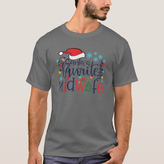 Santa's Favoriete vroedvrouw Merry Kerstman G T-shirt (Voorkant)