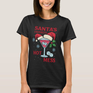Santa's Favoriete Warboel Martini Print | Ijsige K T-shirt