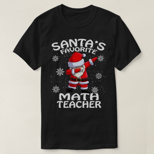 Santas Favoriete Wiskunde Leraar Kerst T-shirt (Design voorkant)