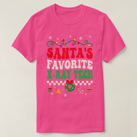 Santas Favoriete Xray Tech Retro Kerstmis T-shirt (Design voorkant)