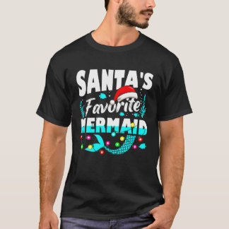 Santa's favoriete Zeemeermin met kerstkerstfeest F T-shirt