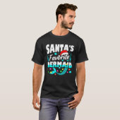 Santa's favoriete Zeemeermin met kerstkerstfeest F T-shirt (Voorkant volledig)