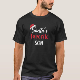 Santas Favoriete Zoon Gift Kerstmis Grappige Xmas T-shirt