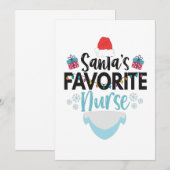 Santa's favoriete zuster Funny Kerstverpleegster Bedankkaart (Voorkant / Achterkant)