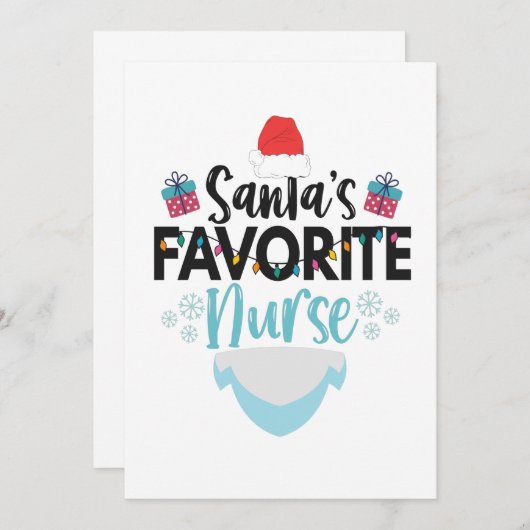 Santa's favoriete zuster Funny Kerstverpleegster Bedankkaart (Voorkant / Achterkant)
