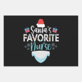 Santa's favoriete zuster Funny Kerstverpleegster Inpakpapier Vel (Voorkant)