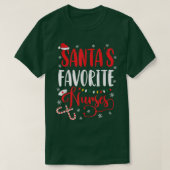 Santa's favoriete zuster-kerstlampjes Chris T-shirt (Design voorkant)