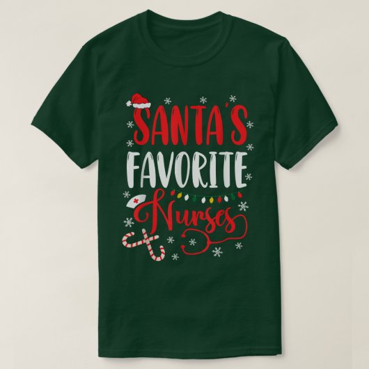 Santa's favoriete zuster-kerstlampjes Chris T-shirt (Design voorkant)