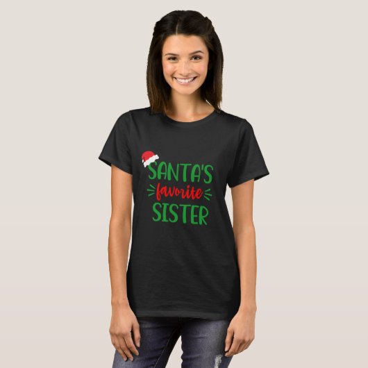 Santas Favoriete zuster Kerstmis T-shirt (Voorkant volledig)