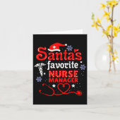 Santas Favoriete zuster Manager Kerstmis Kaart (Gele Bloem)