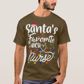 Santa's favoriete zuster Xmas Light Santa Hat Merr T-shirt