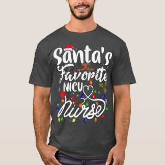 Santa's favoriete zuster Xmas Light Santa Hat Merr T-shirt