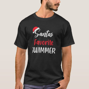 Santa's favoriete zwemmer Pajama kerstmis T-shirt