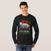 Santa's Favorite 4th Grade Teacher Christmas Santa T-shirt (Voorkant volledig)