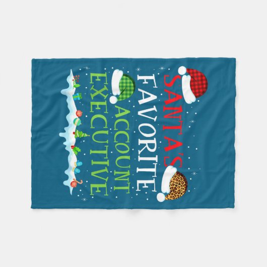 Santa's Favorite Account Executive Fun Christmas  Fleece Deken (Voorkant (Horizontaal))