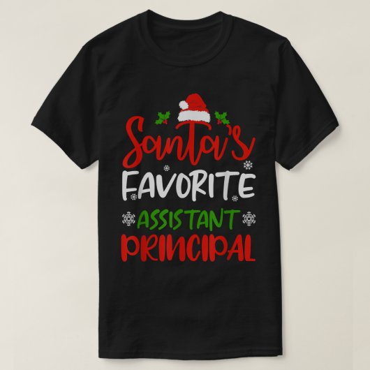 Santa's Favorite Assistant Principal Funny Christm T-shirt (Design voorkant)