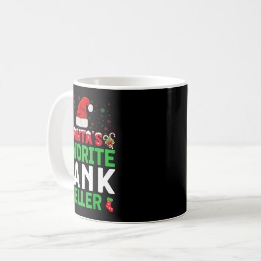 Santa's Favorite Bank Teller Christmas Matching Co Koffiemok (Voorkant links)