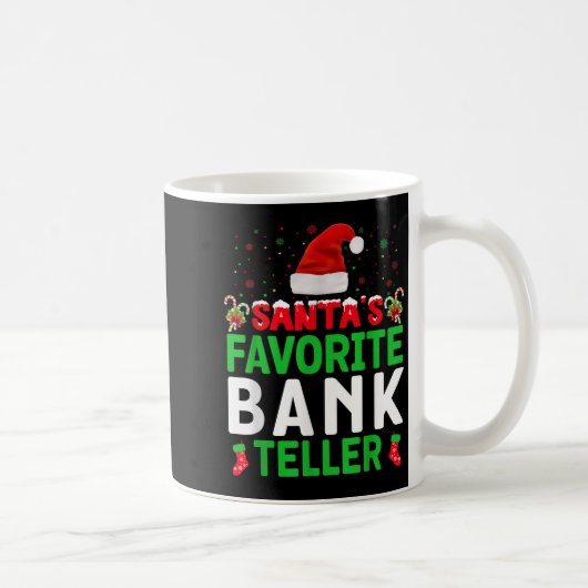 Santa's Favorite Bank Teller Christmas Matching Co Koffiemok (Rechts)