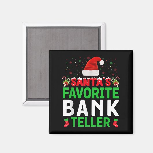 Santa's Favorite Bank Teller Christmas Matching Co Magneet (Voorkant / Achterkant)