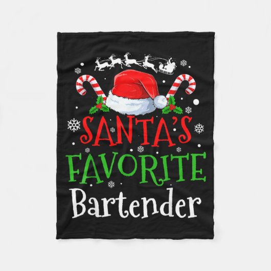Santa's Favorite Bartender Christmas Party  Fleece Deken (Voorkant)