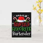 Santa's Favorite Bartender Christmas Party  Kaart (Gele Bloem)