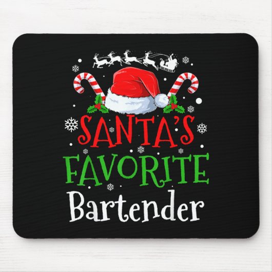 Santa's Favorite Bartender Christmas Party  Muismat (Voorkant)