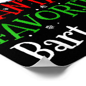 Santa's Favorite Bartender Christmas Party Poster (Hoek)