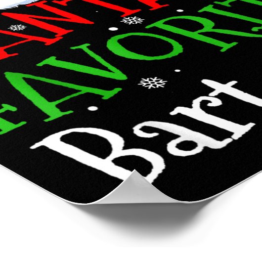 Santa's Favorite Bartender Christmas Party Poster (Hoek)