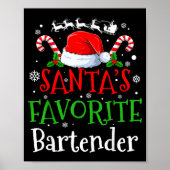 Santa's Favorite Bartender Christmas Party Poster (Voorkant)