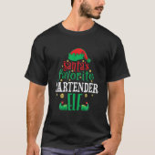 Santa's Favorite Bartender Elf Christmas Matching T-shirt (Voorkant)