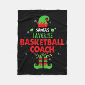 Santa's Favorite Basketball Coach Funny Elf Family Fleece Deken (Voorkant)