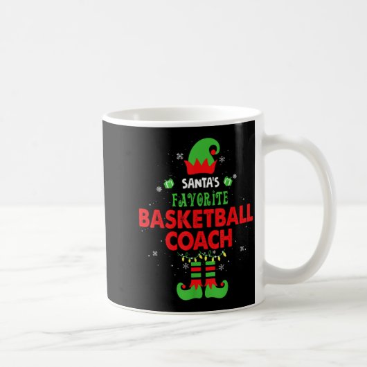 Santa's Favorite Basketball Coach Funny Elf Family Koffiemok (Rechts)