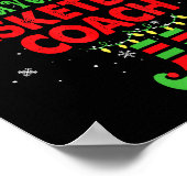 Santa's Favorite Basketball Coach Funny Elf Family Poster (Hoek)