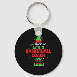 Santa's Favorite Basketball Coach Funny Elf Family Sleutelhanger