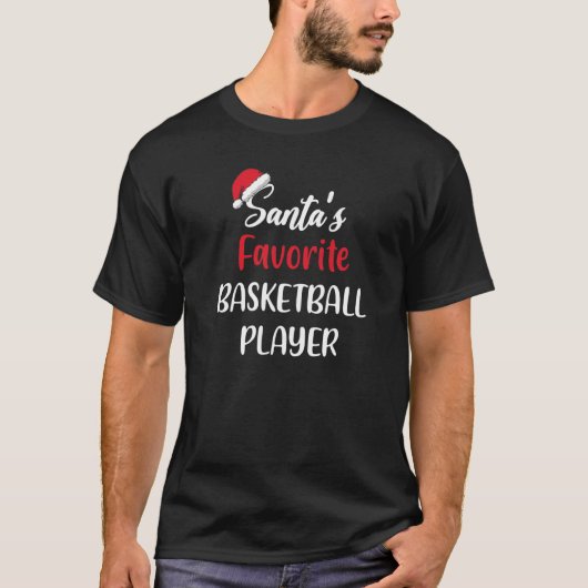 Santas Favorite Basketball Player  Christmas Baske T-shirt (Voorkant)