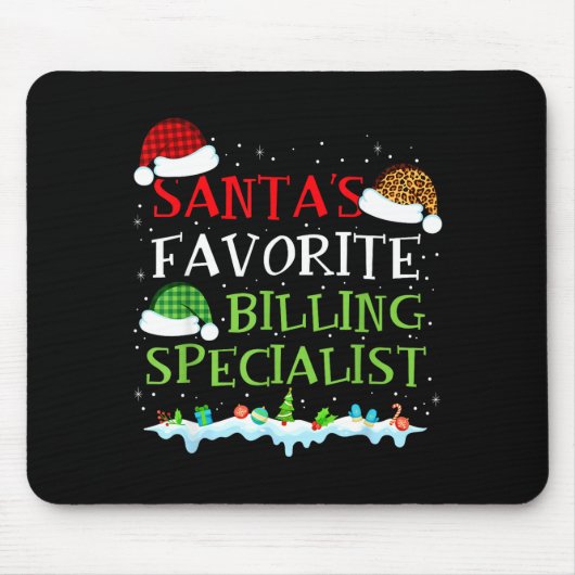 Santa's Favorite Billing Specialist Fun Christmas  Muismat (Voorkant)