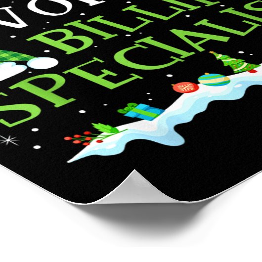 Santa's Favorite Billing Specialist Fun Christmas Poster (Hoek)