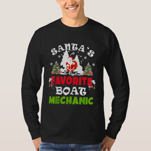 Santas Favorite Boat Mechanic Christmas Vacation T-shirt (Voorkant)