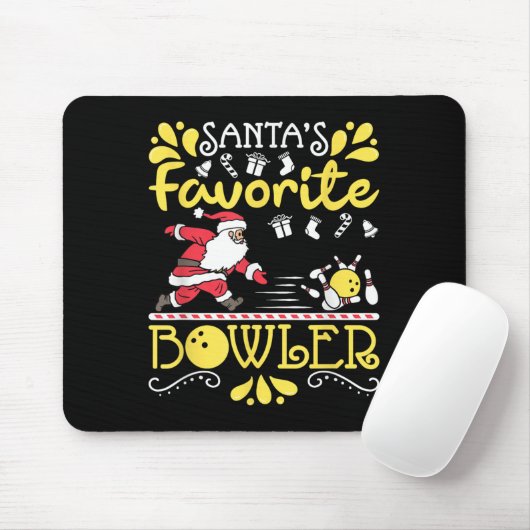 Santa's Favorite Bowler Santa Claus Bowling Christ Muismat (Met muis)