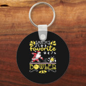 Santa's Favorite Bowler Santa Claus Bowling Christ Sleutelhanger (Voorkant)
