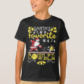 Santa's Favorite Bowler Santa Claus Bowling Christ T-shirt (Voorkant)