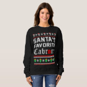 Santas Favorite Cabrona Mexico Cactus Skull Ugly C Trui (Voorkant volledig)